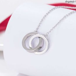 Necklaces Tiffanyisn t Double Circle 1837 Light Simple Sier Necklace Fashion Temperament Pendant Love Female Clavicle Chain Qeiv