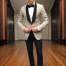 Men's Suits Slim Fit Italian For Men 2 Pieces Custom Groom Wedding Tuxedo Prom Jacket With Balck Pants Male Costume 2024