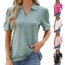 Women's T Shirts Solid Color V Neck Short Sleeved Loose Shirt Fashionable Casual Top Athletic Wear Tops For Women Plain Womens S