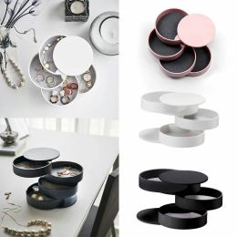 Tools 4 Layers Jewellery Storage Box 360 Degrees Rotatable Holder Jewellery Organiser for Earrings Rubber Band Bracelet Tray Organiser