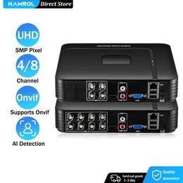 HAMROL 5MP 5in1 AHD DVR H265 TVI CVI CVBS IP Camera Hybrid Digital Video Recorder 4CH 8CH Home Secuirty DVR CCTV System 240219