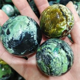 Decorative Figurines Natural Lasionite Quartz Mineral Gemstones Crystal Ball Beautiful Sphere Like Globe Stones Ornament Collect