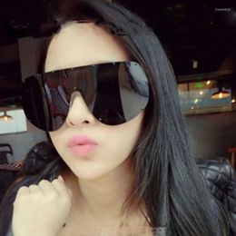 Sunglasses 2024 Brand Designer Polarised Big Frame For Women Oversize Shades Eyewear Metal Rivets Decorative Ladies Sun Glasses