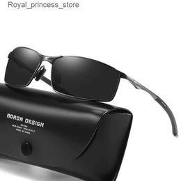 Sunglasses Aoron Polarised Sunglasses Mens/Women Driving Mirror Sun Glasses Metal Frame Goggles UV400 Anti-Glare Sunglasses Wholesale Q240226