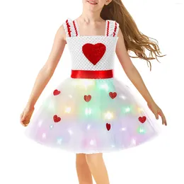 Girl Dresses Kids Girls Valentine's Dress Love Bow Sequin Heart Summer Size 6 5