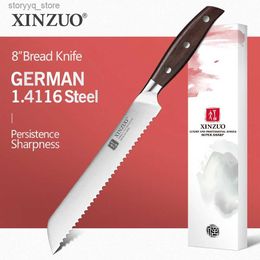 Kitchen Knives XINZUO 8 Inch Bread Knife GERMAN 1.4116 Stainless Steel Cake Knife Kitchen Knives High Quality Cook Tools Red Sandalwood Handle Q240226