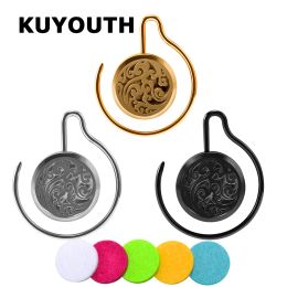 Jewellery KUYOUTH Stainless Steel Auspicious Clouds Perfume Diffuser Aromatherapy Ear Weight Body Piercing Jewellery Earring Stretchers 2PCS