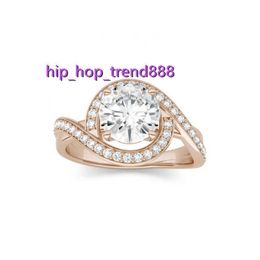 Rose gold plated Round 1ct Centre moissanite halo engagement ring 925 sterling silver Jewellery