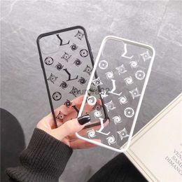 Cell Phone Cases Mobile For IPhone 14 Pro Max 13P 12 11 XR 8 Clear Flower Printing Case Luxury Designer Frosted Phonecase Shockproof Cover Shell 240219