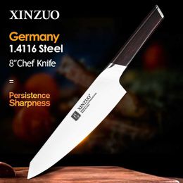 Kitchen Knives XINZUO 8 Inch Chef Knife German 1.4116 Stainless Steel Kitchen Knives New Arrival Cleaver Meat Vegetable Ebony Handle Q240226