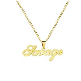 Gold Box Chain Custom Jewelry Personalized Name Pendant Necklace Handmade Cursive Nameplate Choker Women Men Bijoux BFF Gift272i