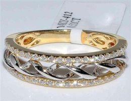 Real 14K Gold Jewelry 2 Carats Diamond Rings for Women Anillos Bague Bizuteria Bague Jewellery Bijoux Femme 14 K Gold Rings Box 211295559