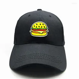 Ball Caps 2024 Hamburger Embroidery Cotton Baseball Cap Hip-hop Adjustable Snapback Hats For Men And Women 222