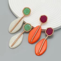 Dangle Earrings Bohemian Summer Style Single Exaggerated Female Fashion Geometric Resin Niche Models For Women Jewellery Accessories