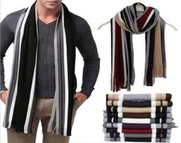 New Winter Scarves Men Classic Cashmere Shawl Warm Fringe Stripe Tassel Long Soft Wraps 8Colors Fashion 5051925