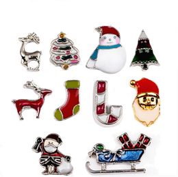 New Chirstmas Theme Charms Floating Locket Charm DIY For Glass Living Memory Locket Bracelets Necklace Jewelry Accessories K1657697