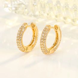 Earrings Real 18 Yellow Gold 1 Carats Diamond Earring Females Fine Aros Mujer Oreja 18K Gold Orecchini Gemstone Stud Earrings for Women