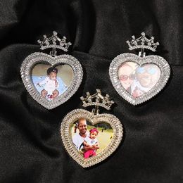 Custom Made Princess Picture Po Pendant Necklace Icy Zircon Charm with 24 Rope Chain Men Women Hiphop Rock Jewelry Gift296Q