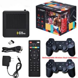 Consoles G11pro Video Game Console TV Games Stick Game Box With Rechargeable Wireless Dual Controllers 4K Hd Retro Game Play Dual System