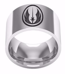 Selling Jedi Symbol Engraved Couple Movie Ring Polished Stainless Steel High Ring Film Jewellery Gift For Men3891724