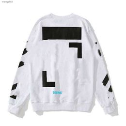 Offwhite Mens Hoodies Sweatshirts Off Style Fashion Sweater Painted Arrow Crow Stripe Hoodie and Womens T-shirts Offs White Black Shirt 7927