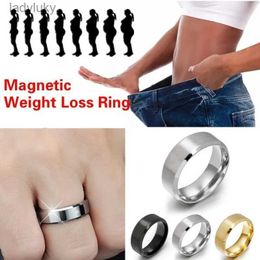 Solitaire Ring New Explosive Money Magnetic Slimming Ring Weight Loss Care Fitness Wide Matte Lose Weight Fat Burning Fashion Ring 240226