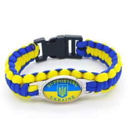 Charm Bracelets Ukraine Flag Infinity Love Badge Women Fashion Men Bangles Jewellery Accessories Friendship GiftsCharm315w