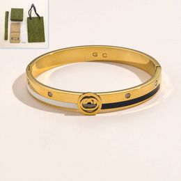 Classic Stainless Steel Gold Plated Bangle Brand Designer Jewelry Bracelet for Women Birthday Love Gifts Bangle Fashion Style Jewelry Bangle With Box