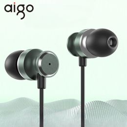 Earphones Aigo A110 in Ear Highquality Wired Headphones HD Mic Stereo Surround Sound Portable Wired Control for iPhone Xiaomi HUAWEI