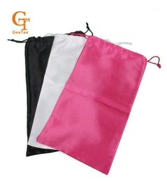 Blank Black White Pink Silk Satin Hair Extension Packaging Bags Human Women Virgin Bundles Packing Bagsgift Bag1 Gift Wrap3014806