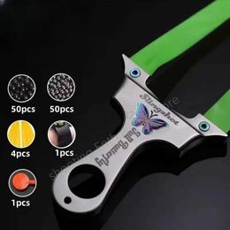 Hunting Slingshots New High-precision Slingshot Outdoor Sports Hunting Shooting Stainless Steel Competitive Hunting Slingshot YQ240226