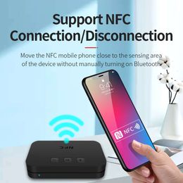 New NFC Audio 3.5mm AUX Car Speaker Receiver RCA Bluetooth Adapter