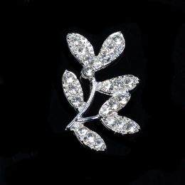 Necklaces 50pc 16*24mm Sier Colour Crystal Leaf Branch Charm Pendant for Diy Handmade Wedding Head Pieces Jewellery Making Accessories