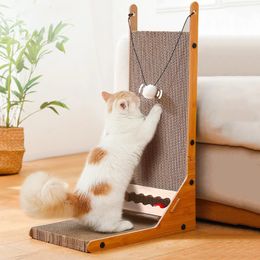 Style Cat Scratcher Cat Scraper Detachable Wooden Scratching Post For Cats Training Grinding Claw Toys Furniture Protector 240220