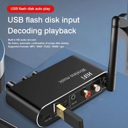 5.1T01 Bluetooth Receiver RCA Adapter Digital to Analog Fiber Coaxial Audio Converter USB Playback