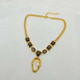 2023 Luxury quality Charm pendant necklace with diamond nd oval shape design black Colour drop earring have stamp PS7517A231r