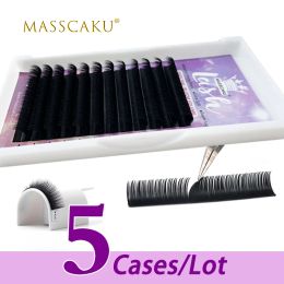 Eyelashes 5case/lot MASSCAKU sell 12 lines auto self fast easy fanning cluster one second auto flowering maquiagem eyelash extension