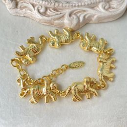 Bracelets Luxury Vintage Designer Gold Lucky Elegant Charm Bracelet For Women Chunky 18K Gold Plated Stainless Steel Animal Bangle Jewelry