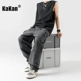 Men's Jeans Kakan - Spring Simple Solid Color For Men Double Stereoscopic Pocket Straight Leg Long Pants K88-KS2151