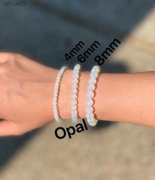 Beaded Opal Heal Crystal Bracelet Healing Beaded Bracelet Protection Bead Bracelet YQ240226