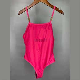 Women's Swimwear Sexy Piece Women Designer Swimwears Soft Elastic Backless High Quality Sling Metal 240226