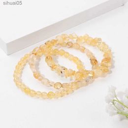 Beaded 3pcs/set Natural Citrines Bracelet Rose Pink Quartz Amethysts Luxury Healing Lucky Jewellery Crystal Stone for Women Men Wholesale YQ240226