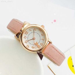 Childrens watch Girls waterproof primary school girls junior high school girls Korean version simple cute cat girls electronic quartz watch