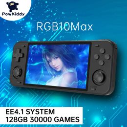 Players POWKIDDY RGB10 Retro Open Source System RGB10 max Handheld Game Console RK3326 5.0Inch IPS Screen 3D Rocker Children's Gift