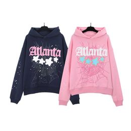 Trendy Brand Web Foam Printed Pure Cotton Hoodie for Men and Women