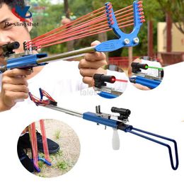Hunting Slingshots Hunting Slingshot Stainless Steel Professional Powerful Slingshot with 12 Strands of Rubber Band Outdoor Shooting Sling Shot New YQ240226
