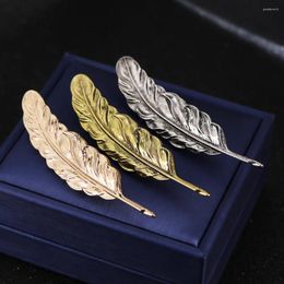 Brooches I-Remiel Top Quality Men Simple Glod Feather Brooch Pin For Men's Coat Suit Shirt Collar Fashion Clothing And Accessories