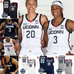 Custom UConn Huskies College Basketball Jersey NCAA 1 Solomon Ball 24 Youssouf Singare 32 Donovan Clingan mens women youth kids jerseys 2023 National Champions