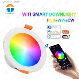 Downlights High Quality 2.5 3.5 Inch 5W 7W 9W Lighting Lamp Cct Round Recessed Ceiling Rgb Smart Tuya Wifi Led Spot Down Lights YQ240226