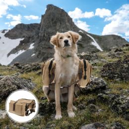 Carriers Dog Pack Hound Travel Camping Hiking Backpack Saddle Bag Rucksack for Medium and Large Dog (Khaki) Dogs